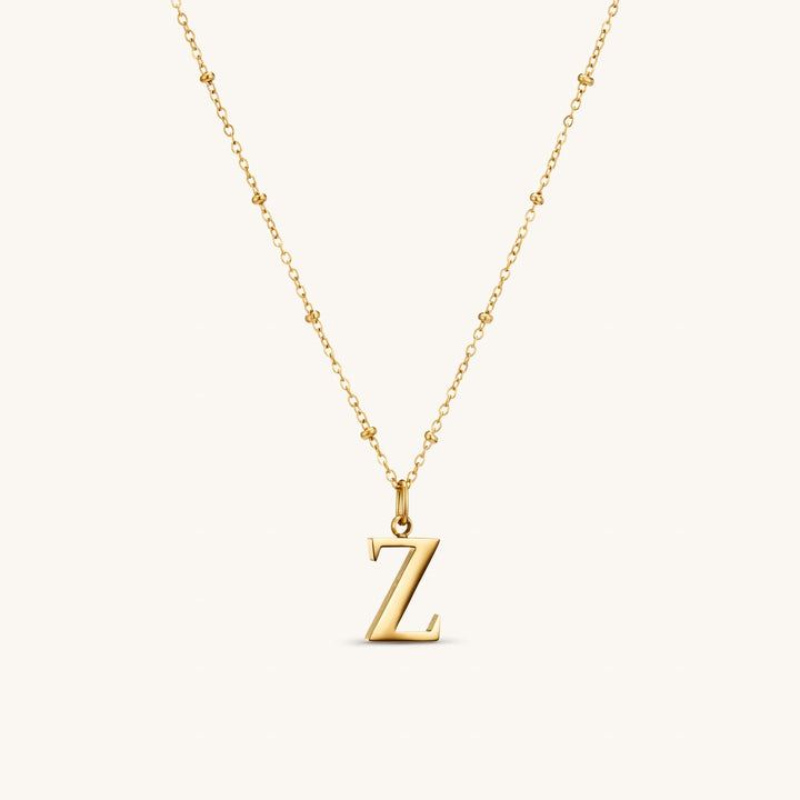 Z Initial Necklace In Gold
