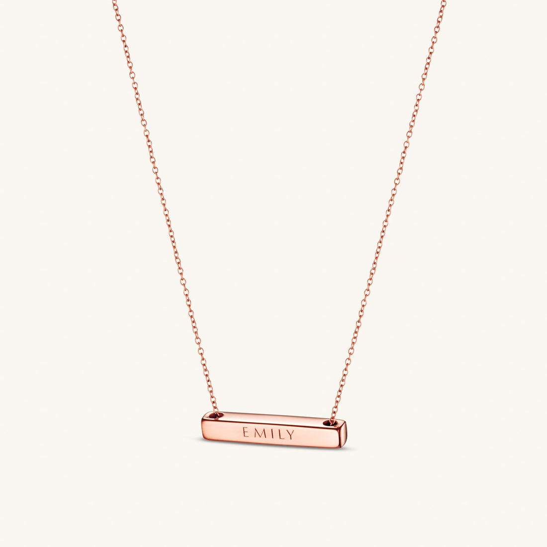 3cm Letter Bar Necklace in Gold Horizontal